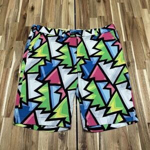 Loudmouth Golf Shorts Mens 38 Crystal Pattern Chino Colorful Loud 11" Inseam
